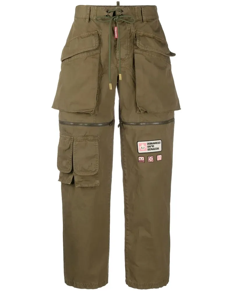 Dsquared2 Tapered-Cargohose mit Patch-Detail - Grün Grün