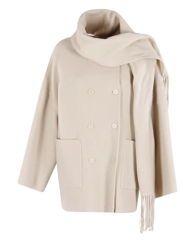 Isabelle Blanche double-breasted scarf coat - Nude Nude
