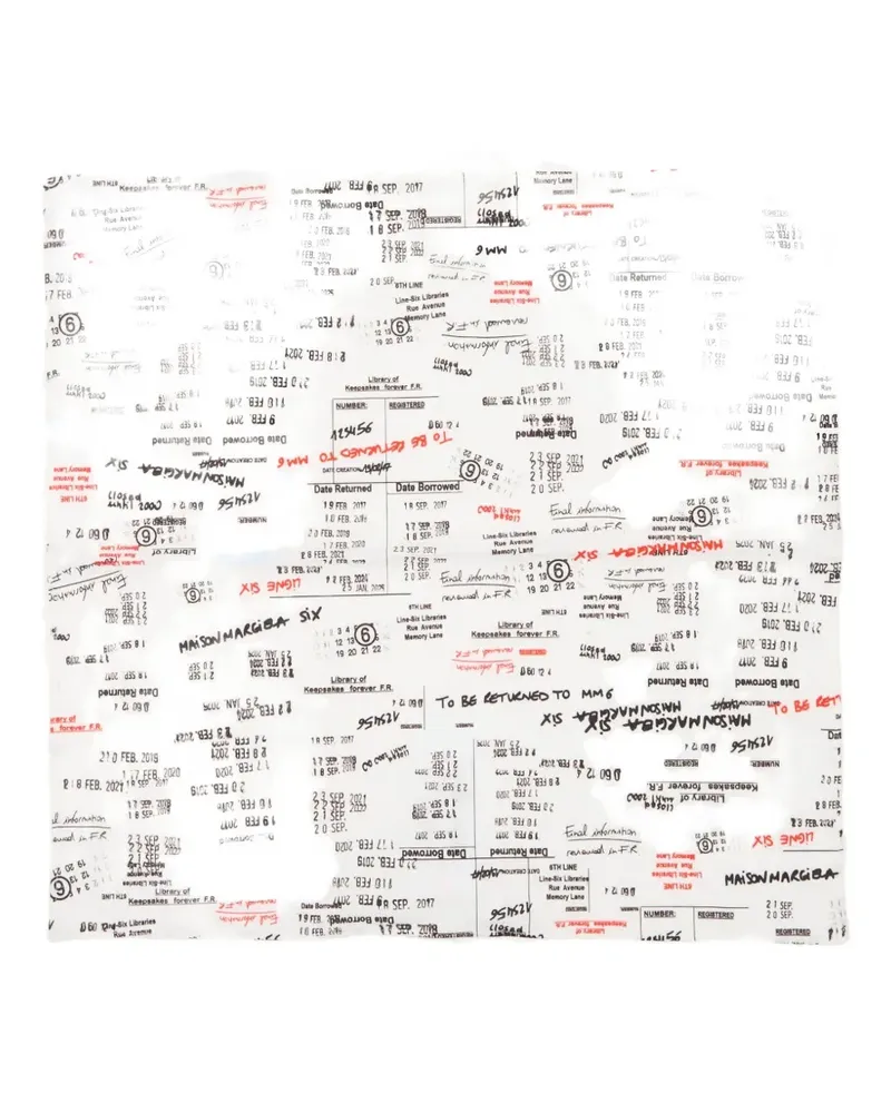 Maison Margiela Schal mit Logo-Print - Weiß Weiß
