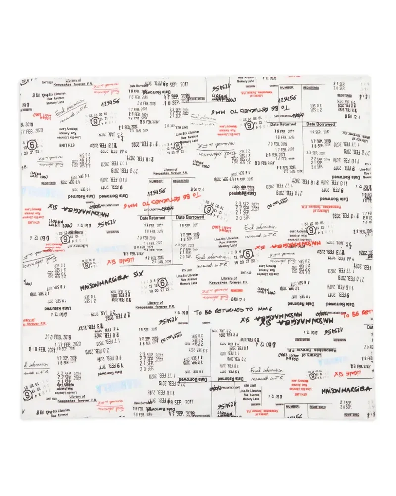 Maison Margiela Schal mit Logo-Print - Weiß Weiß