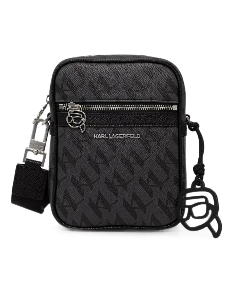 Karl Lagerfeld monogram-print messenger bag - Schwarz Schwarz