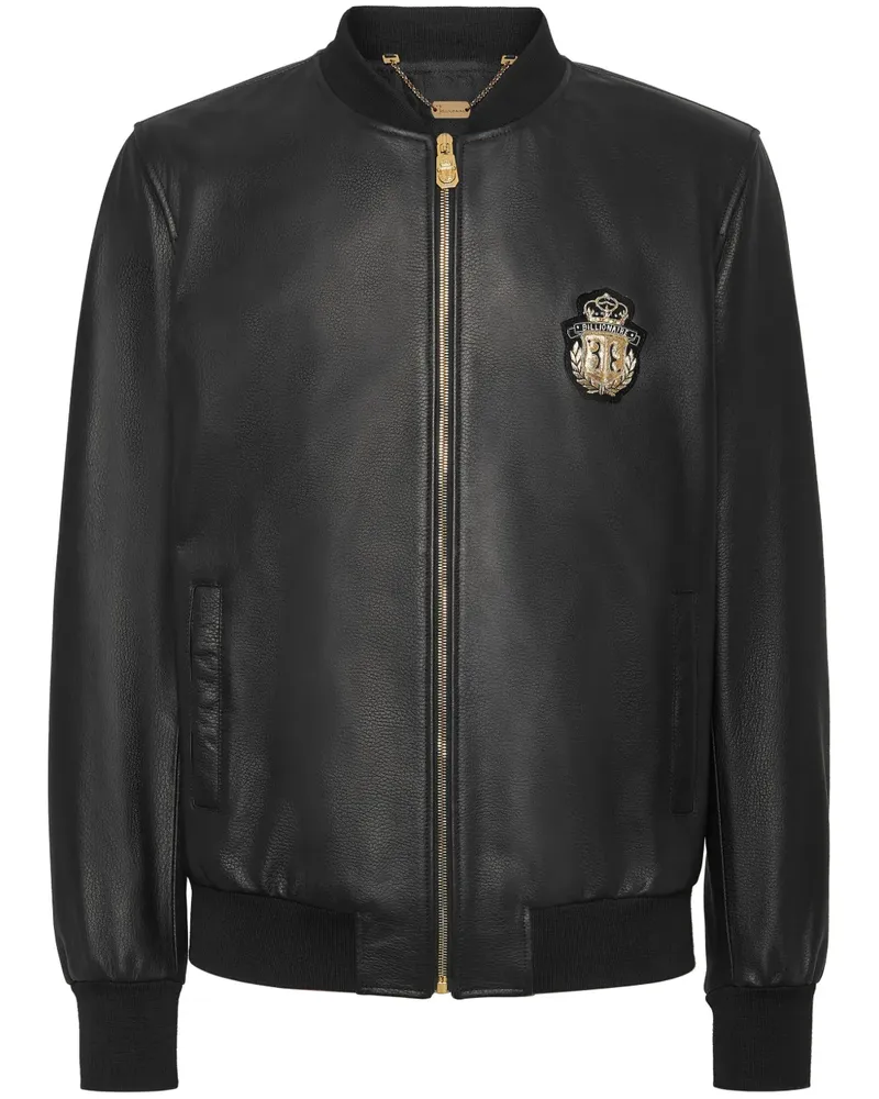 Billionaire Bomberjacke aus Leder - Schwarz Schwarz
