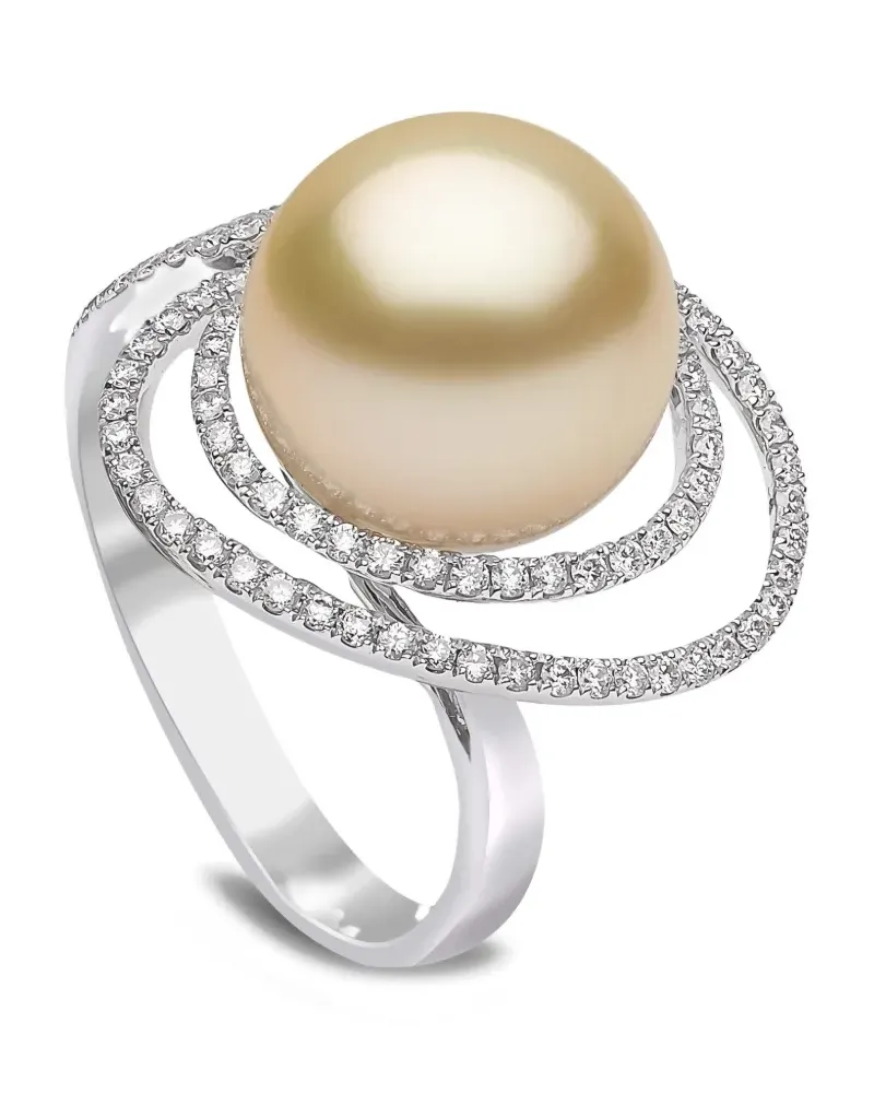 YOKO London 18kt Weißgoldring mit Südseeperle und Diamant - Silber Silber