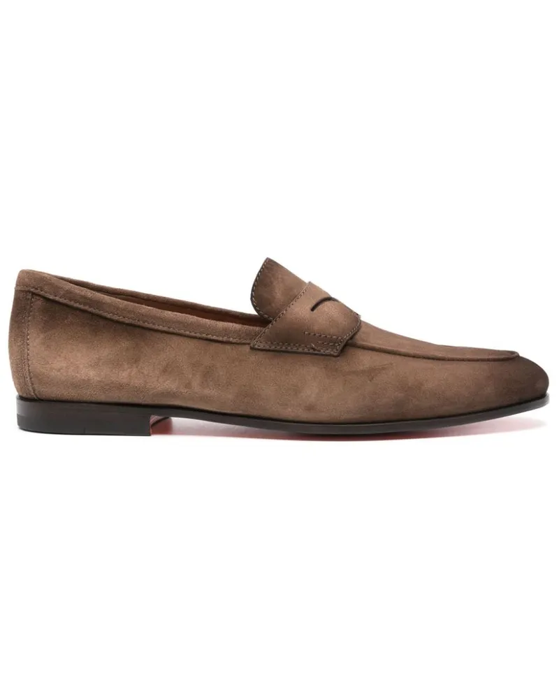 Santoni Penny-Loafer aus Wildleder - Braun Braun