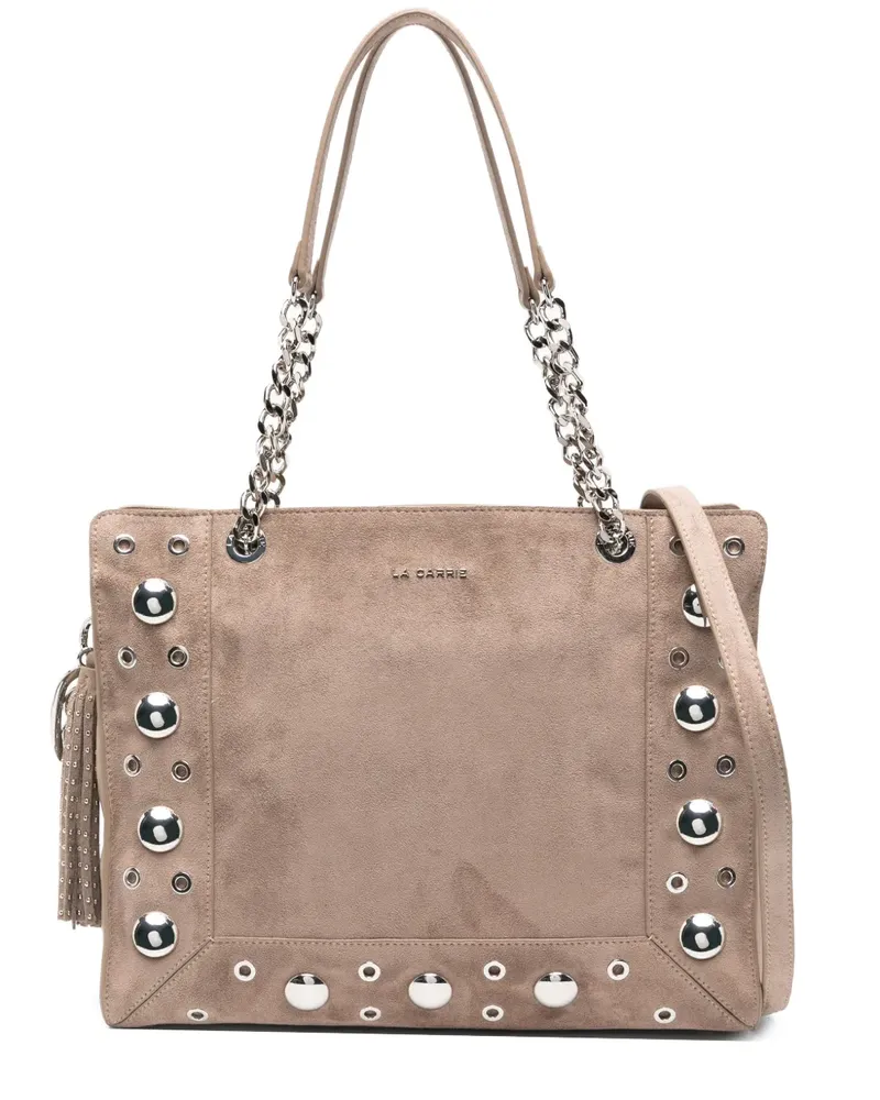 LA CARRIE Ethnic studded chain shoulder bag - Nude Nude