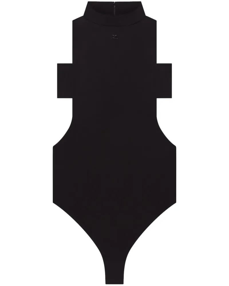Courrèges Body mit Stehkragen - Schwarz Schwarz