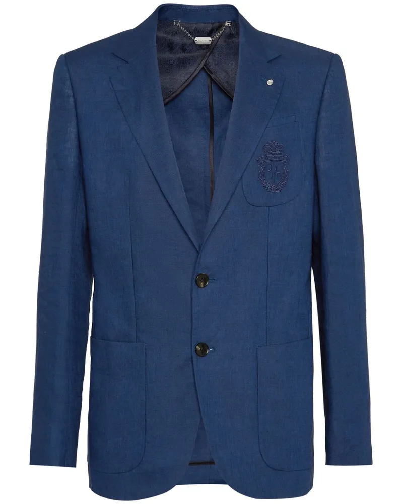 Billionaire Leinensakko mit Logo-Stickerei - Blau Blau