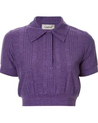 Bambah Cropped-Poloshirt Violett