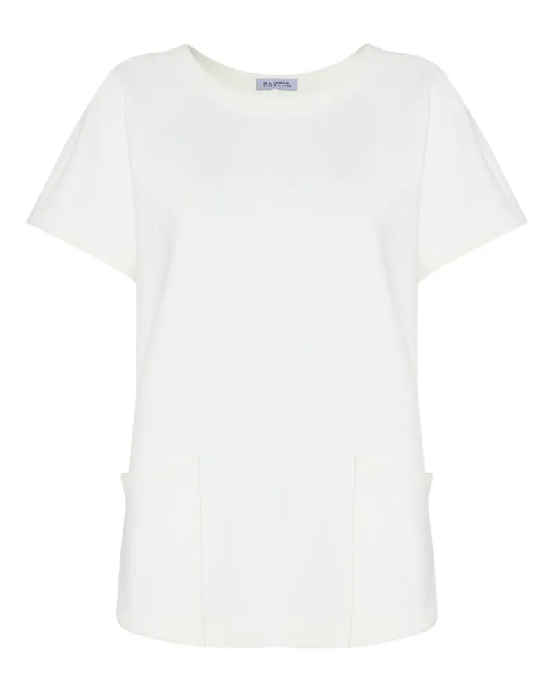 Gloria Coelho T-Shirt mit Tasche - Weiß Weiß