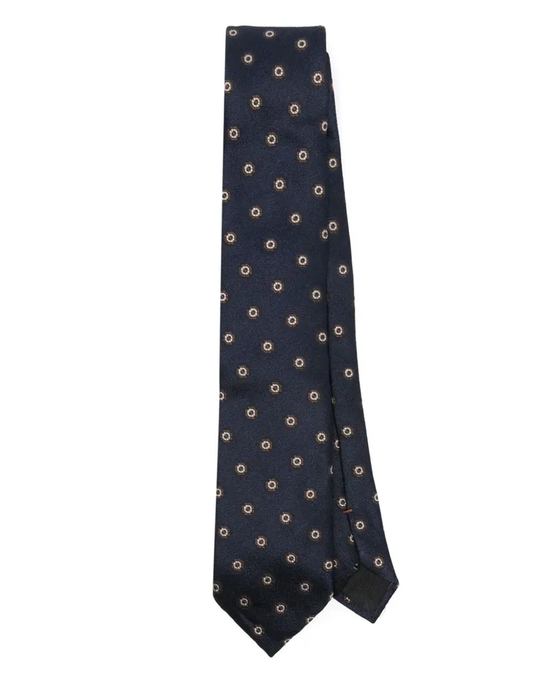 Ermenegildo Zegna Jacquard-Krawatte mit Blumenmuster - Blau Blau