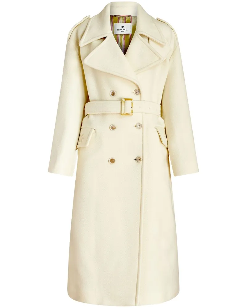 Etro Doppelreihiger Mantel mit Gürtel - Nude Nude