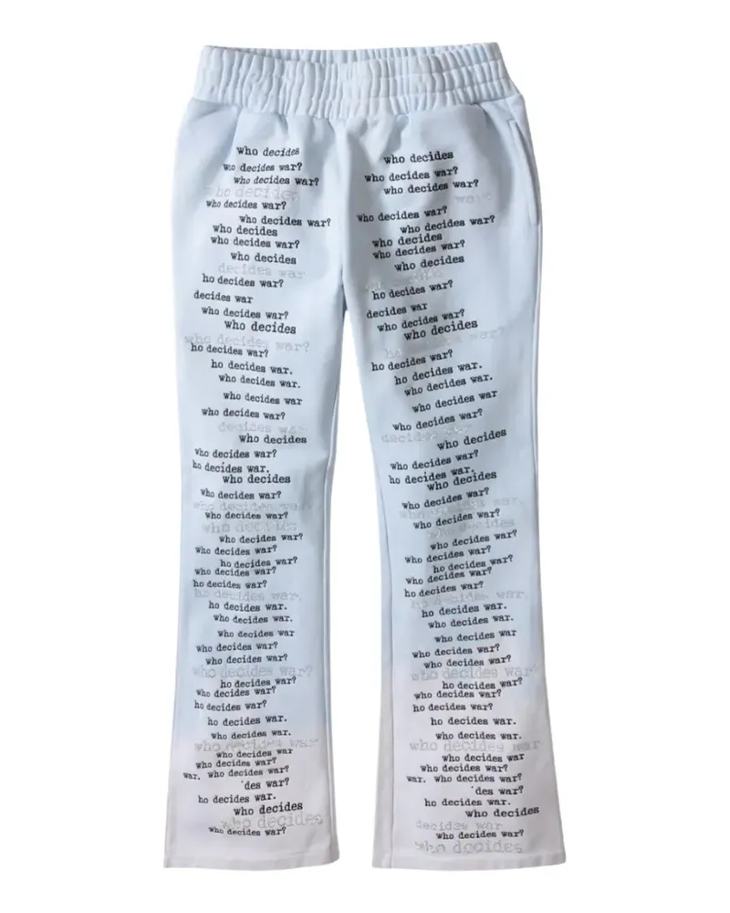 WHO DECIDES WAR scripture-design track pants - Blau Blau