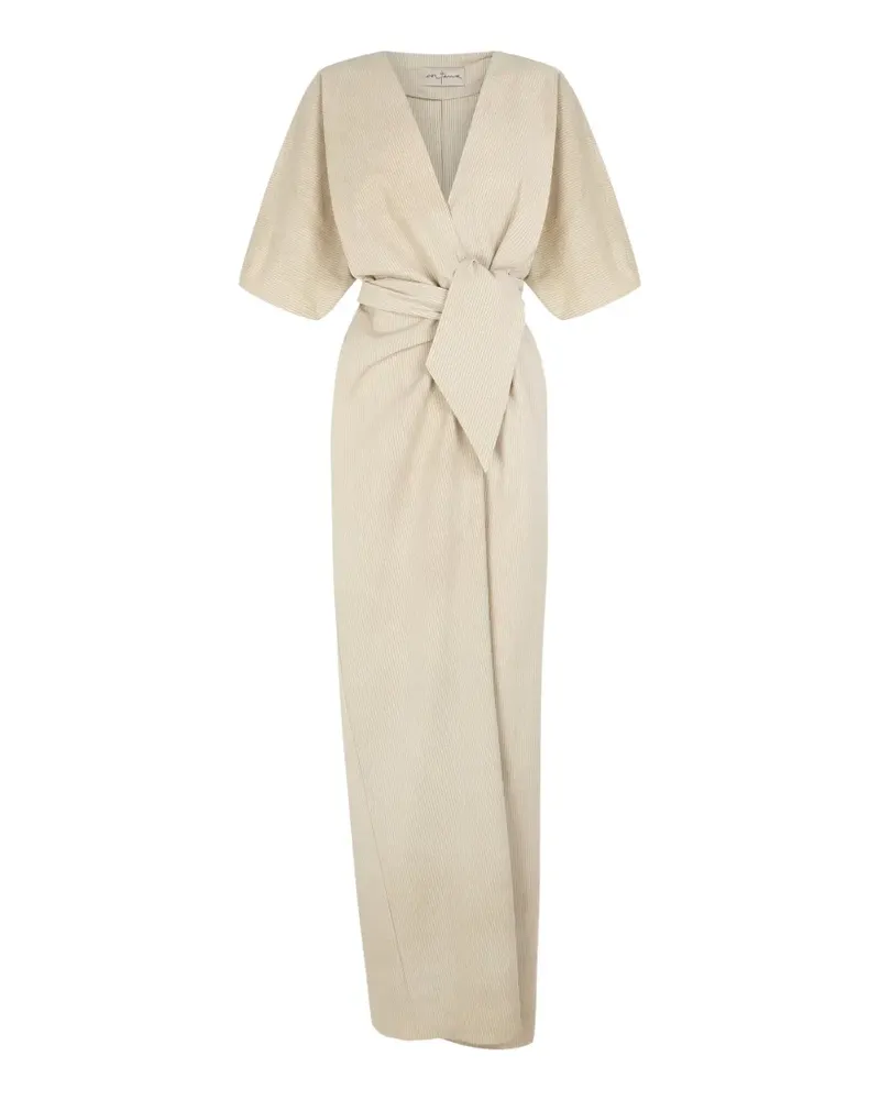 Cortana Ryo striped wrap-style dress - Nude Nude