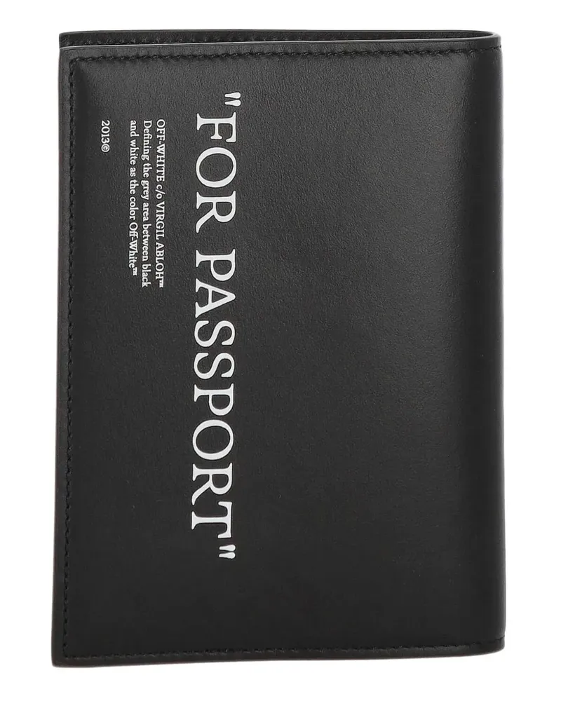 OFF-WHITE passport leather wallet - Schwarz Schwarz