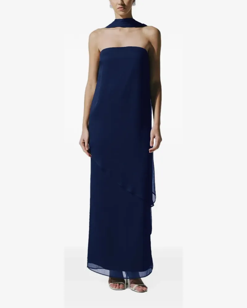 Baobab Collection Schulterfreies El Maxikleid im Layering-Look - Blau Blau