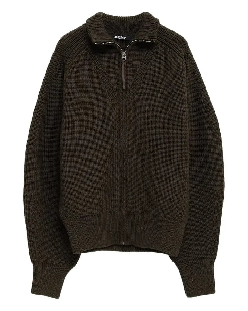 Jacquemus zip-front ribbed cardigan - Grün Grün