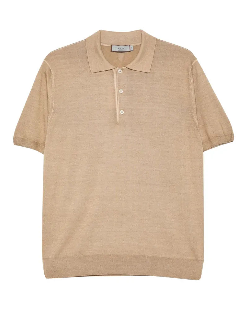 Canali button short-sleeve polo shirt - Braun Braun
