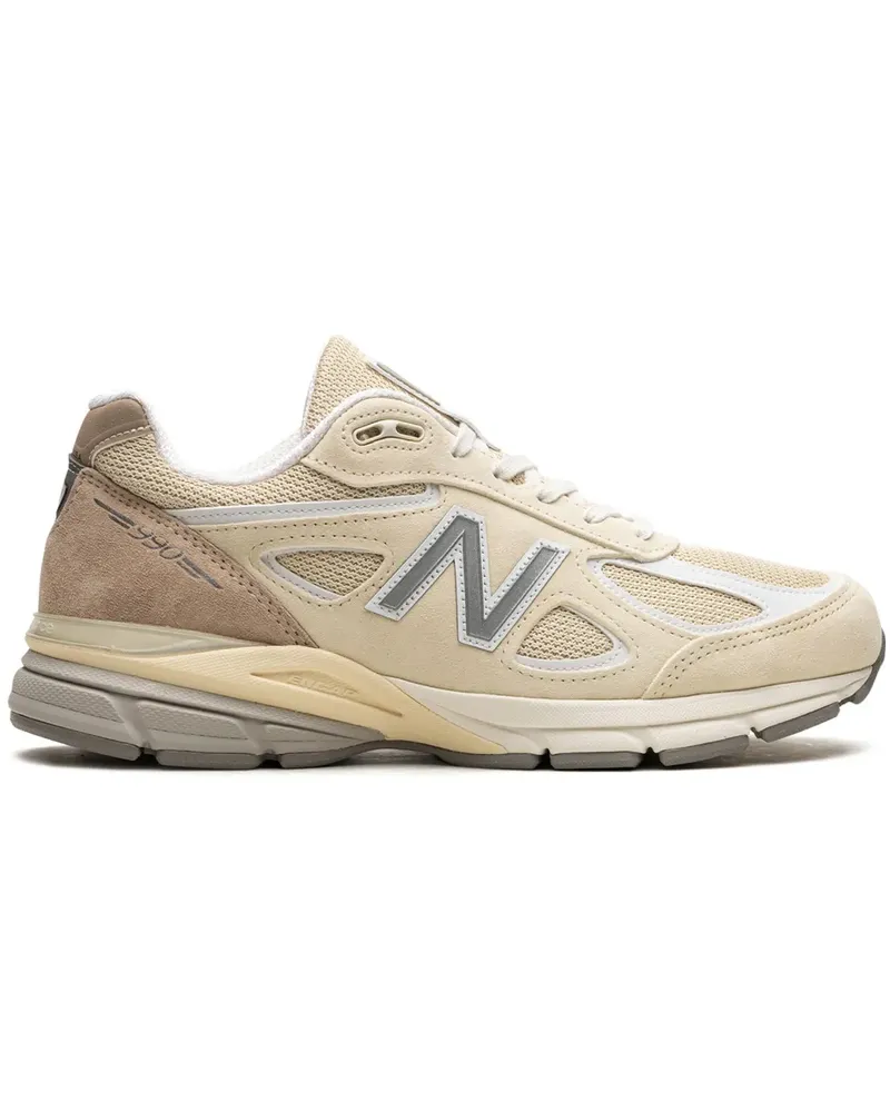 New Balance Made in USA 990v4 Cream Sneakers - Nude Nude