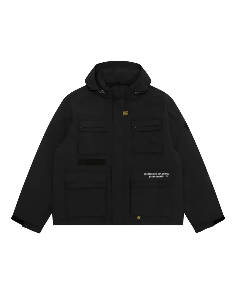 BAPE Kapuzenjacke mit Taschen - Schwarz Schwarz