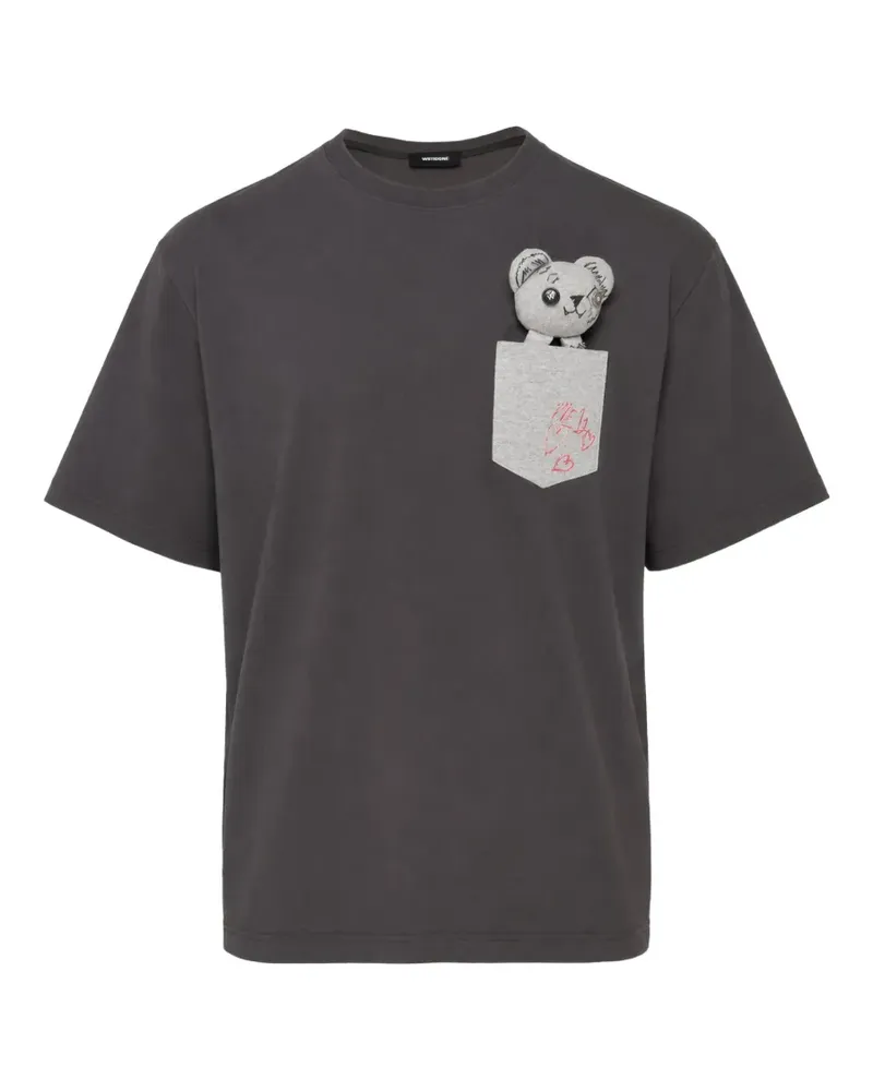 WE 11 DONE T-Shirt mit Teddy-Motiv - Grau Grau