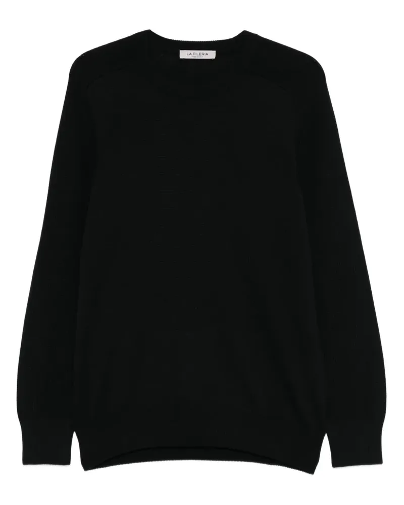 La Fileria Gerippter Pullover - Schwarz Schwarz