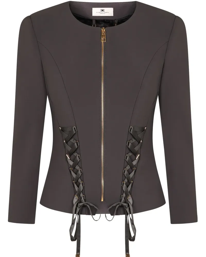 Elisabetta Franchi Jacke aus Chinakrepp - Grau Grau