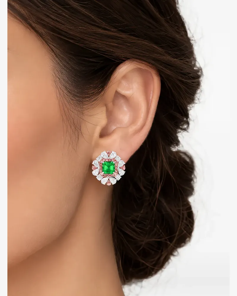 HYT Jewelry emerald and diamond earrings - Silber Silber