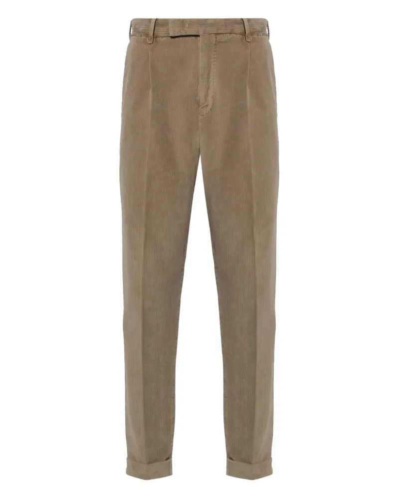 PT TORINO Cordhose mit Faltendetail - Braun Braun