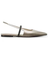 Brunello Cucinelli Verzierte Slingback-Ballerinas Nude