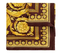 Großer Seidenschal mit Barocco-Print - Braun