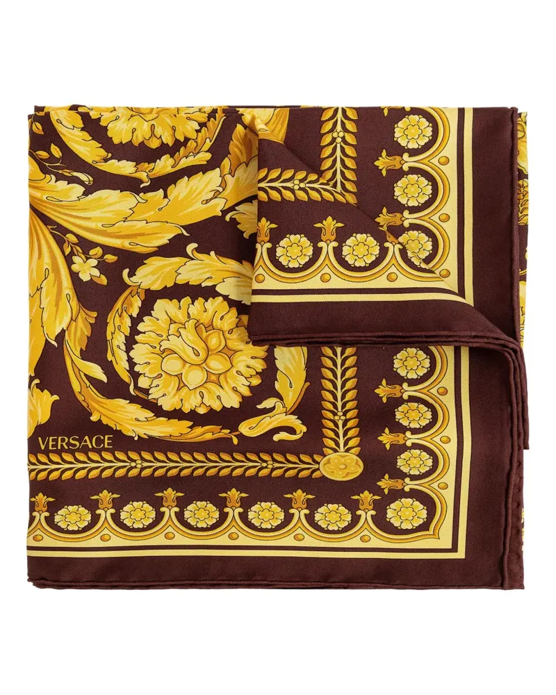 Versace large Barocco printed silk scarf - Braun Braun