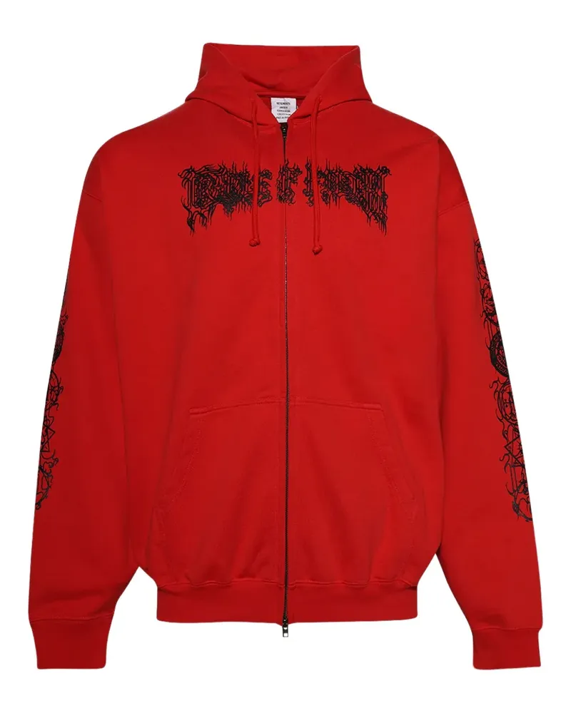 VETEMENTS Cradle of Filth Kapuzenjacke mit doppeltem Logo - Rot Rot