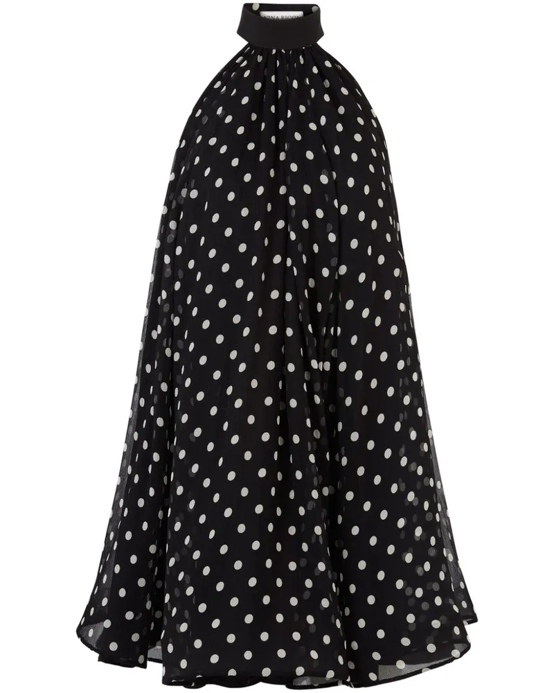 Nina Ricci Neckholder-Minikleid mit Schößchen - Schwarz Schwarz