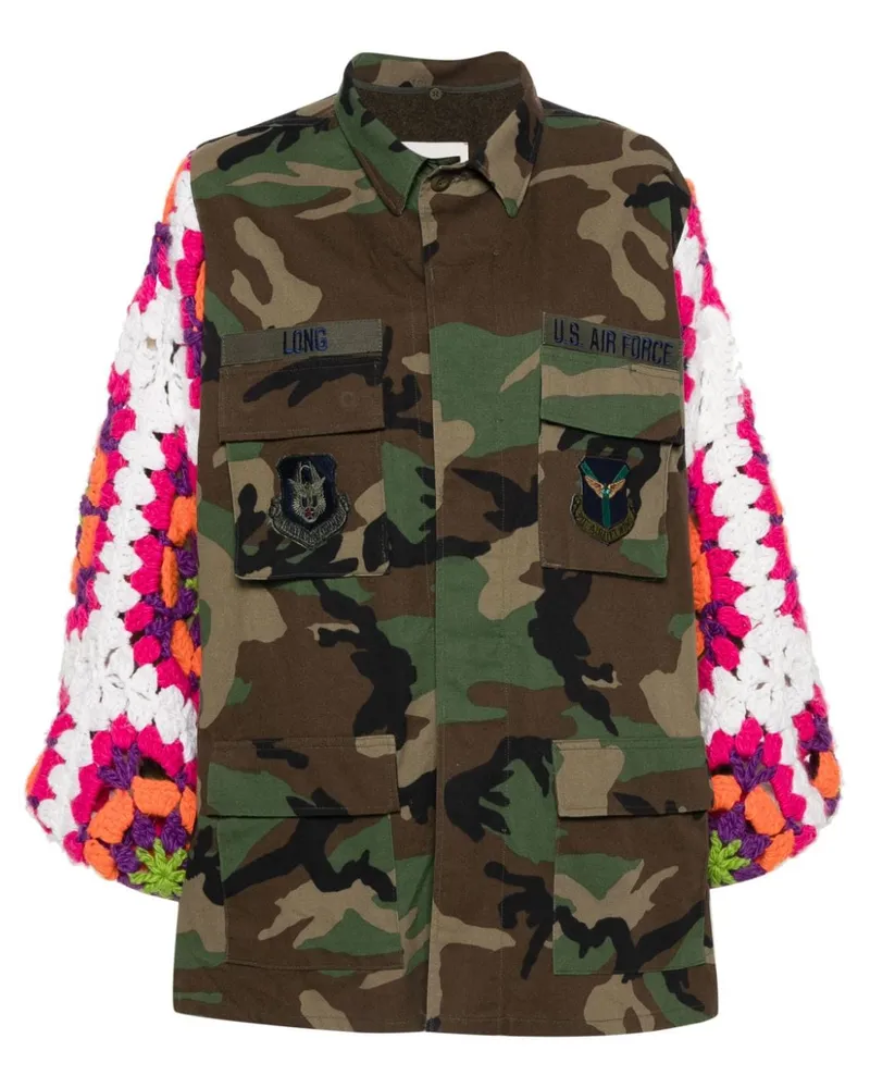 Tu Lizé Army of Love Häkeljacke Grün