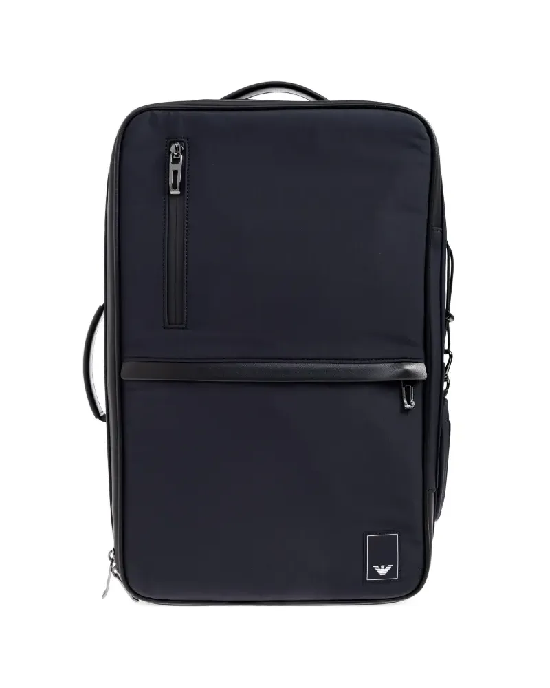 Emporio Armani logo-patch adjustable backpack - Blau Blau