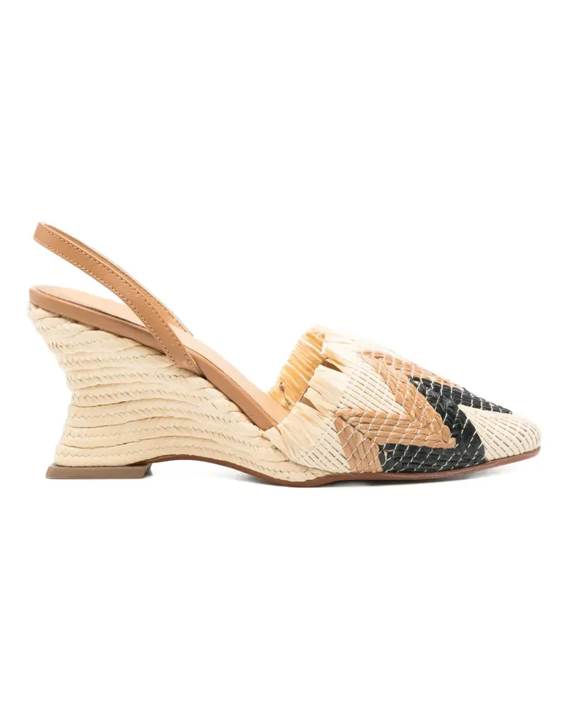 Castañer chevron-weave slingback pumps - Nude Nude