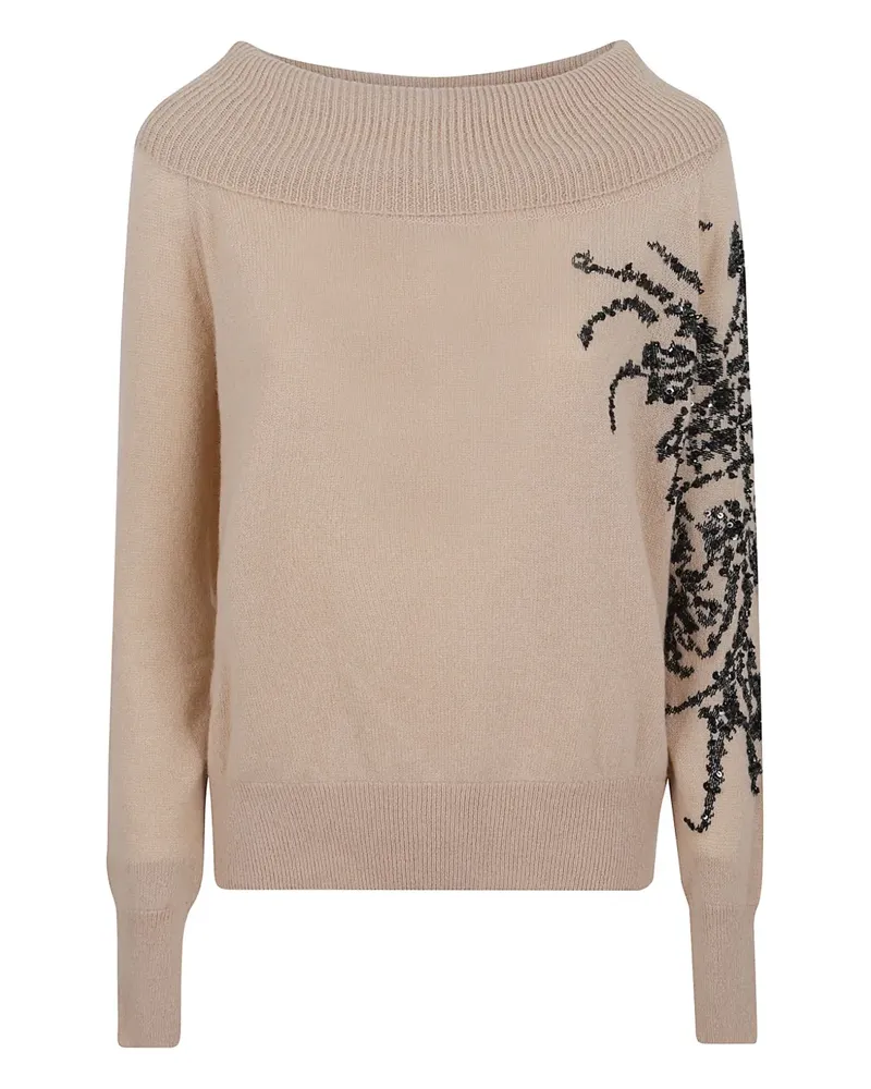 Ermanno Scervino Pullover mit Paillettenverzierung - Nude Nude