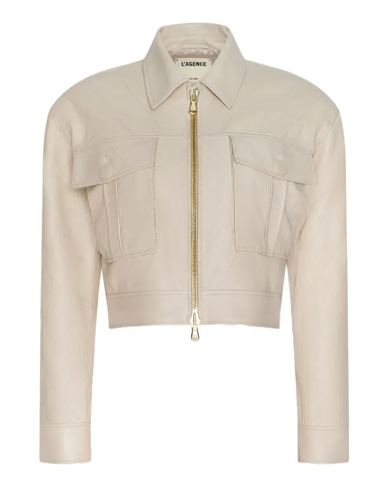 L'Agence Micah leather jacket - Nude Nude