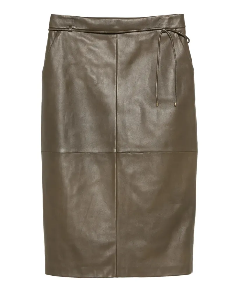 Max Mara Bleistiftrock aus Nappaleder - Braun Braun