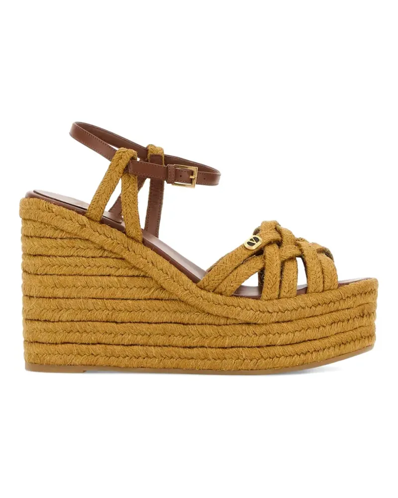 Valentino Garavani woven wedge espadrilles - Braun Braun