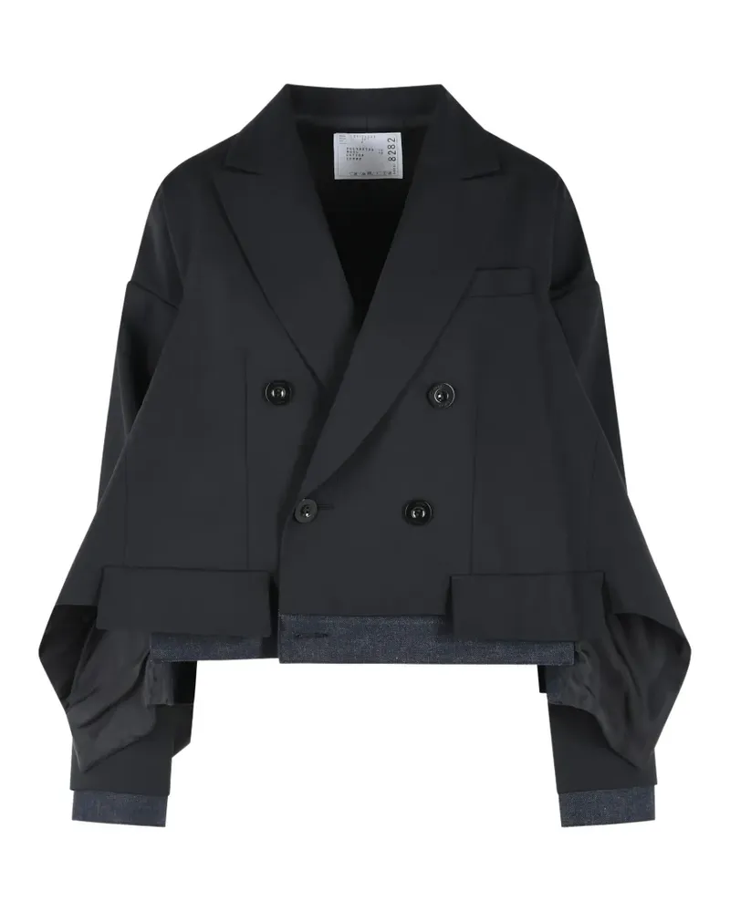 Sacai layered blazer - Schwarz Schwarz