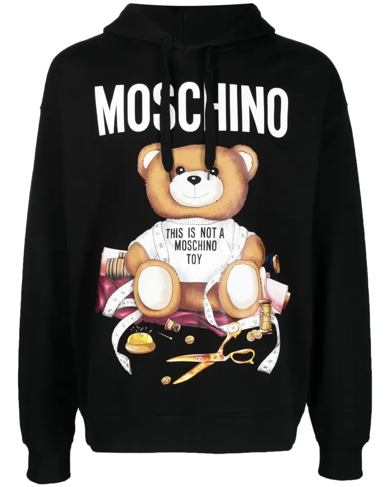 Moschino Hoodie aus Bio-Baumwolle mit Teddy - Schwarz Schwarz