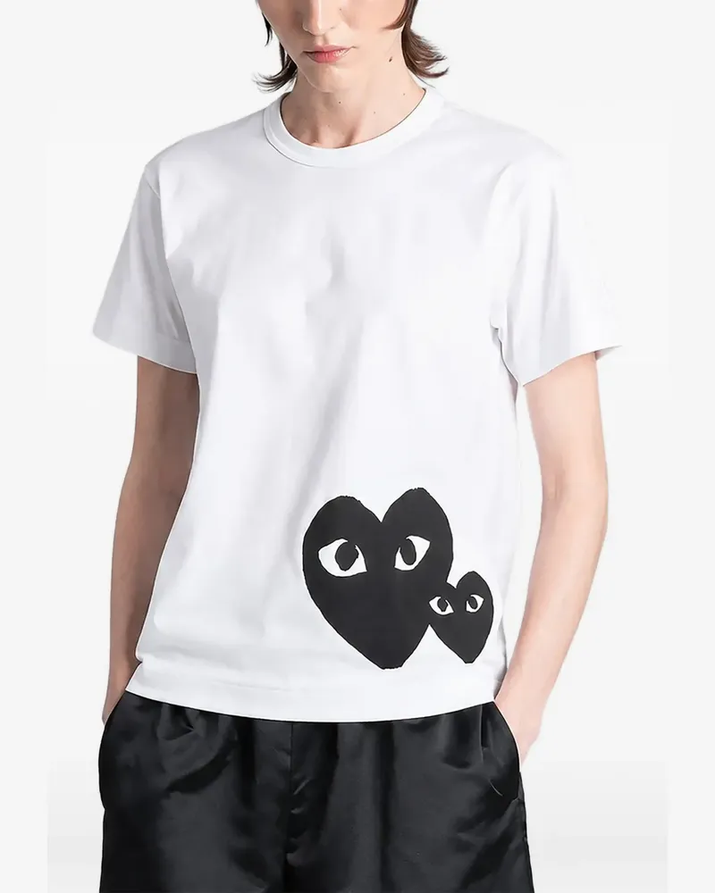 Comme des Garçons heart-print T-shirt - Weiß Weiß