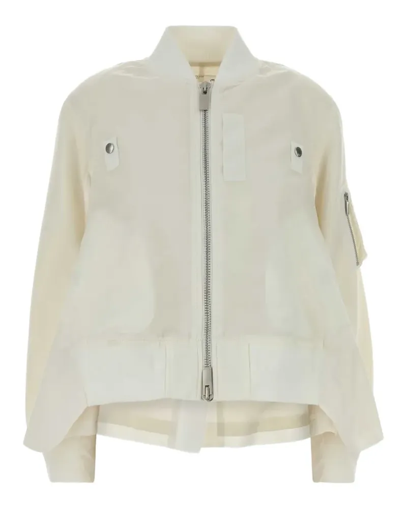 Sacai panelled bomber jacket - Nude Nude