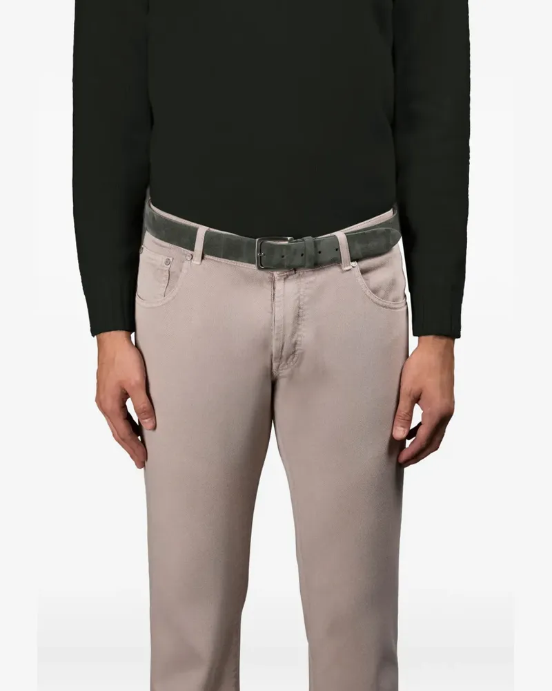 MOORER Battista Gürtel aus Wildleder - Grün Grün