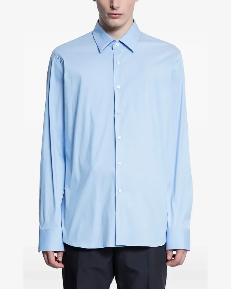 Prada classic-collar stretch shirt - Blau Blau