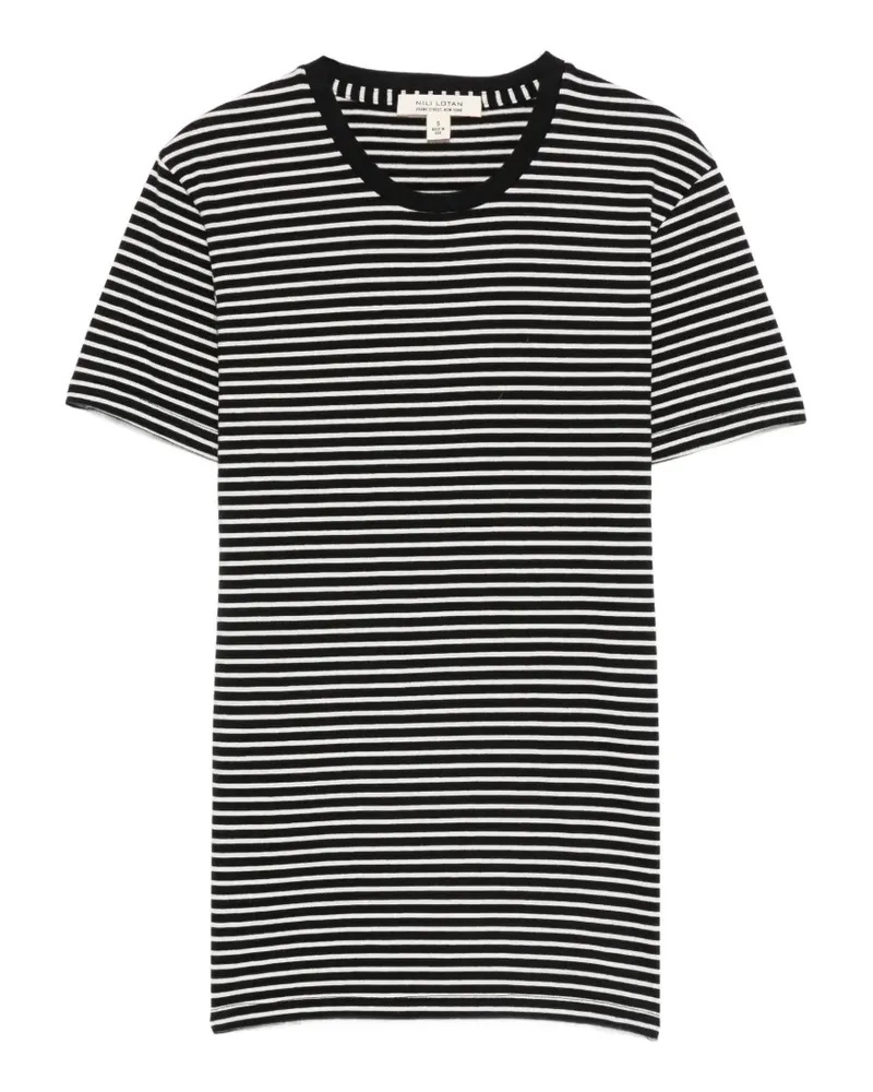 Nili Lotan Gestreiftes T-Shirt - Schwarz Schwarz