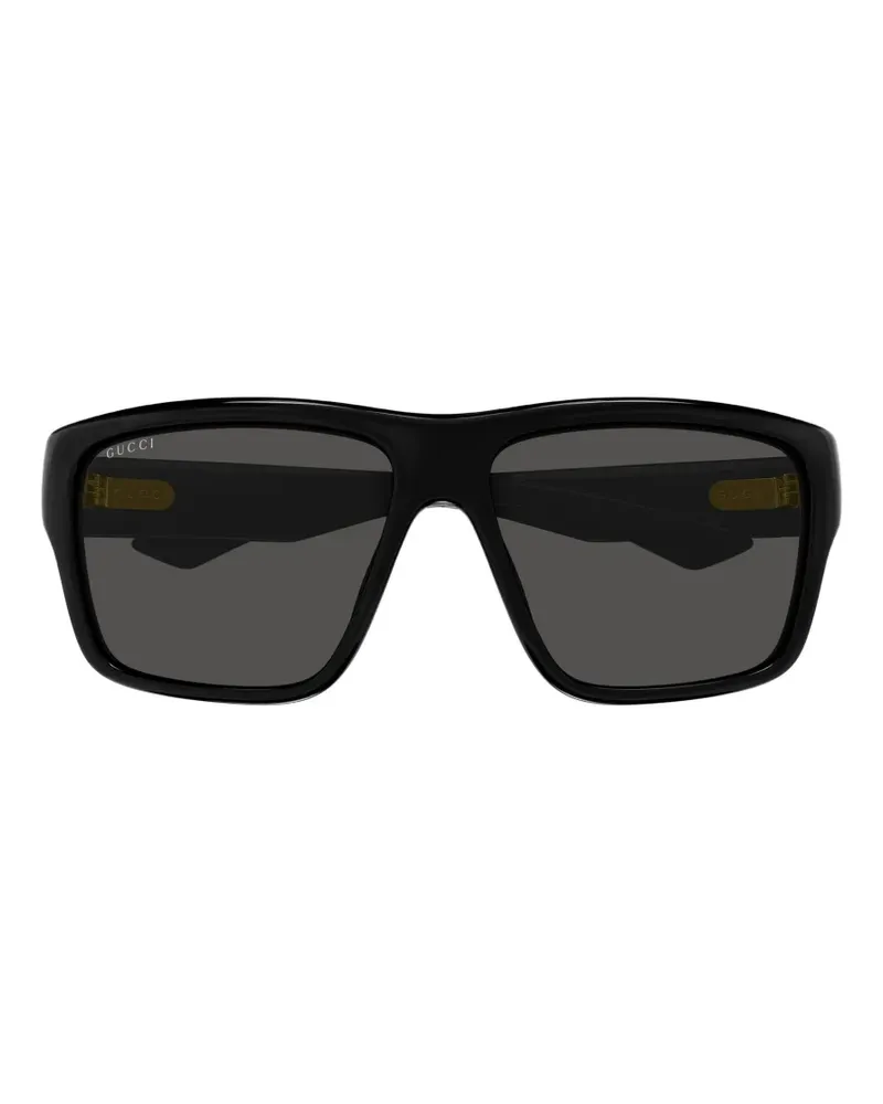Gucci Sonnenbrille mit eckigem Gestell - Schwarz Schwarz