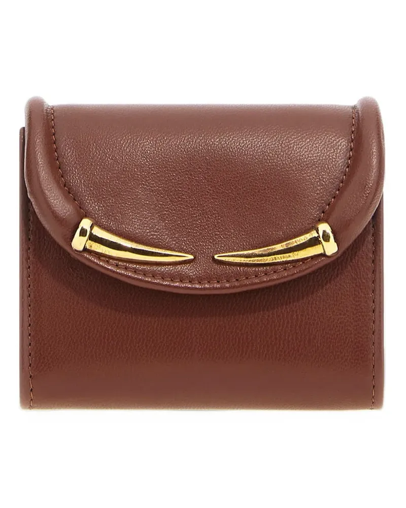 Roberto Cavalli fang-detail leather wallet - Braun Braun