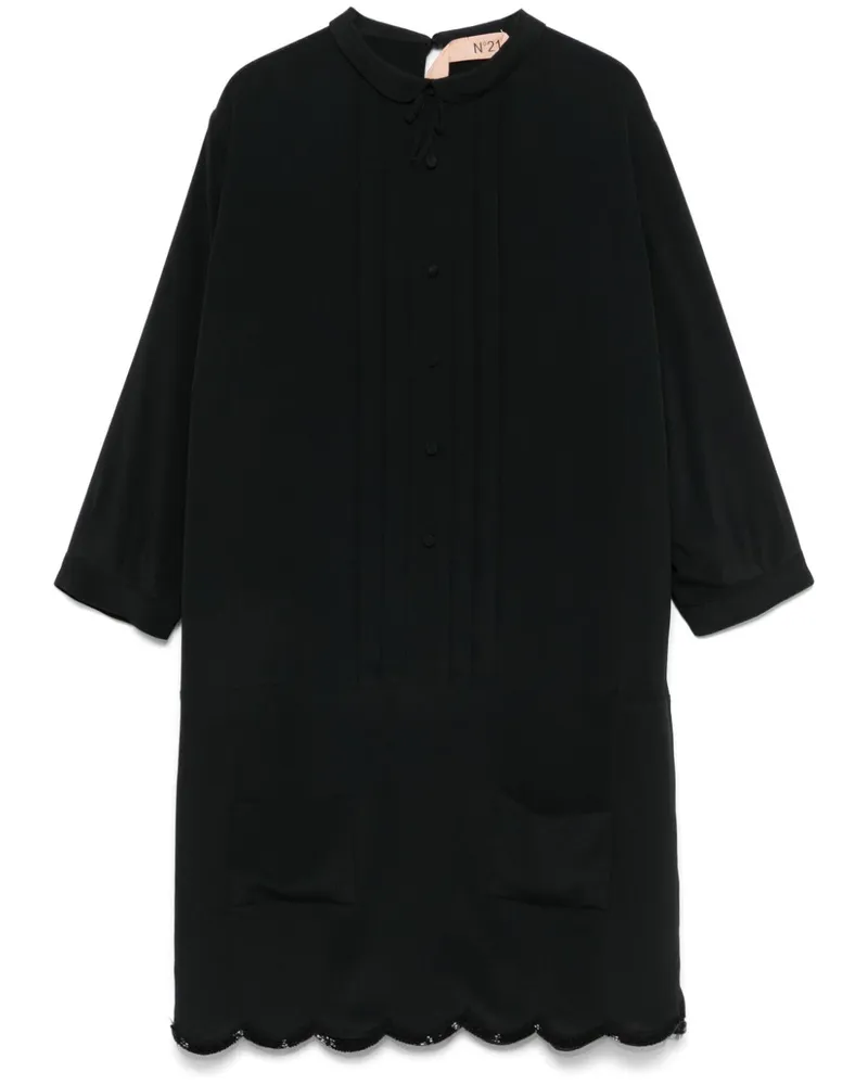 N° 21 Plissiertes Minikleid - Schwarz Schwarz